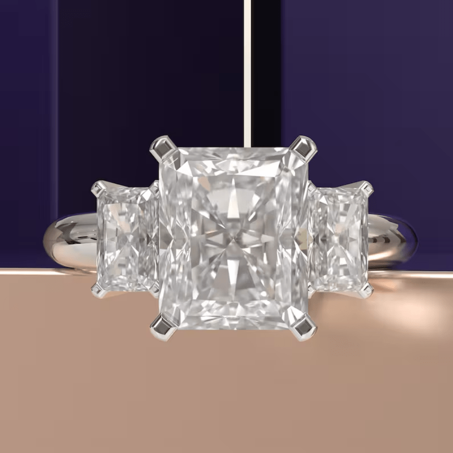 Silver Plated Copper Ring with Cubic Zirconia Inlay for Women